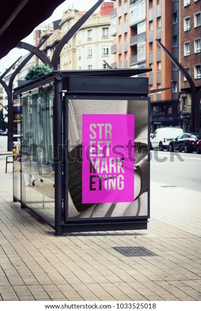 street marketing\
billboard on bus station