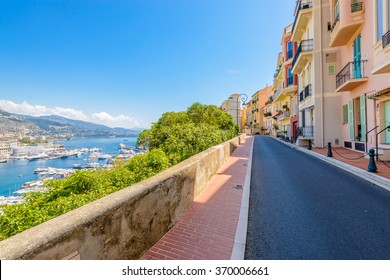 Street in Monaco Village in Monaco Monte Carlo, France.