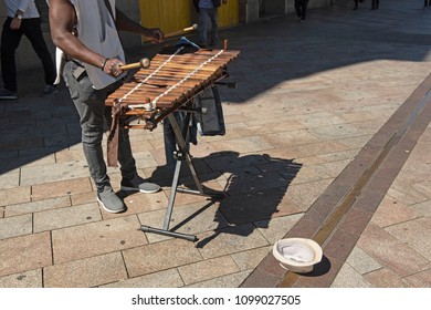 Street Musican With Xylophone, Geneva, Switzerland