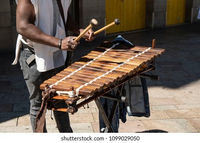 Street Musican With Xylophone, Geneva, Switzerland