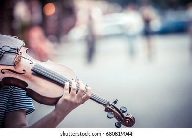 Street Musician Playing Violin