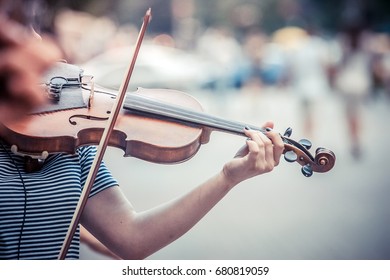 Street Musician Playing Violin