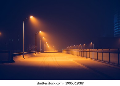 Street at night after snow in winter - Powered by Shutterstock
