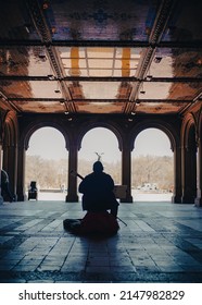 Street Performer At Central Park On Beautiful Day, New York City, New York, USA, April 13 2022