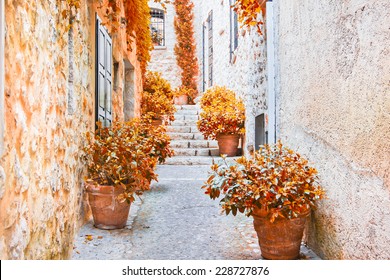 Street In Provence During The Fall