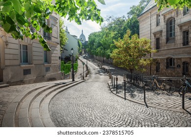 Street in quarter Montmartre in Paris, France. - Powered by Shutterstock