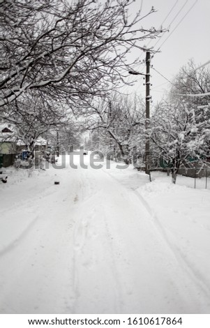 Similar – Snowy road Subdued colour