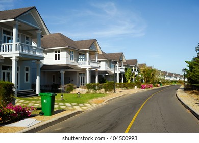 Street With Same Style Houses In Mui Ne, Vietnam.