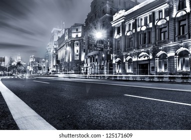 The Street Scene Of Shanghai,China.