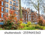 street in Schaerbeek, Brussels, during spring, Belgium