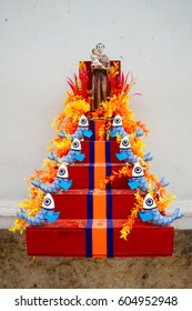 Street Shrine For The Feast Of St Anthony In Lisbon, Portugal