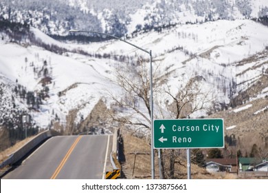 Street Sign To Carson City And Nevada