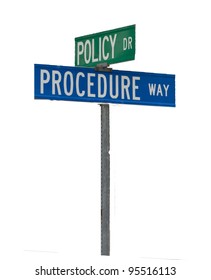 Street Sign Corner Of Policy And Procedure