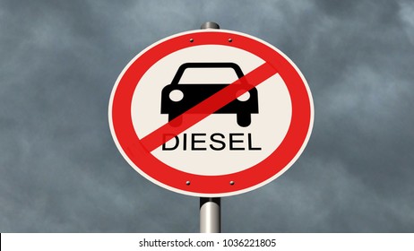 street sign diesel driving ban 