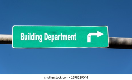 Street Sign the Direction Way to Building Department