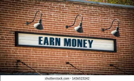 Street Sign the Direction Way to Earn Money - Shutterstock ID 1436523242
