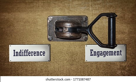 Street Sign The Direction Way To Engagement Versus Indifference