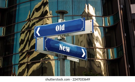 Street Sign the DIrection Way to New versus Old - Shutterstock ID 2247033649