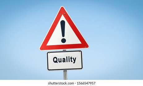 Street Sign the Direction Way to Quality - Shutterstock ID 1566547957