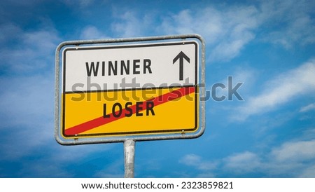 Street Sign the Direction Way to Winner versus Loser