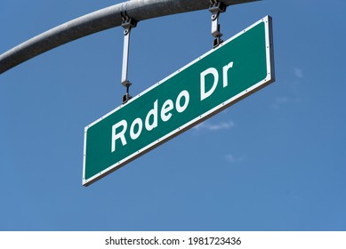 Street Sign For The Famous Rodeo Drive Luxury Shopping District In Beverly Hills California