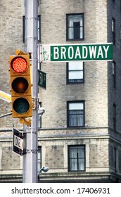 The street sign in Manhattan, New York City.