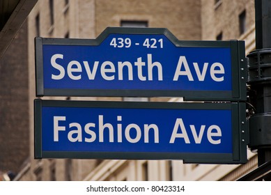 Street Sign On Seventh Avenue In New York City.