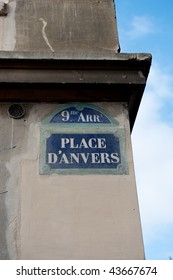 Street Sign In Paris In The 9th Arrondissement Or District