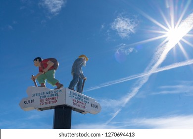 Street Sign In Rigi Mountain