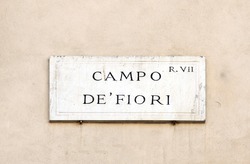 Street Sign In Rome, Italy