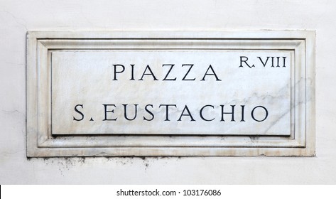 Street Sign In Rome, Italy