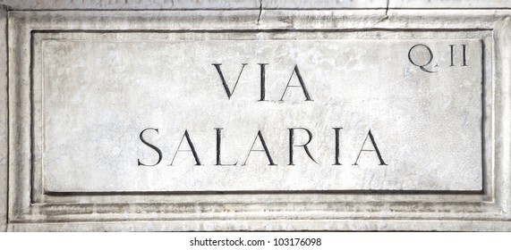 Street Sign In Rome, Italy