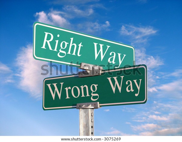 Street Sign That Reads Right Way Stock Photo (Edit Now) 3075269