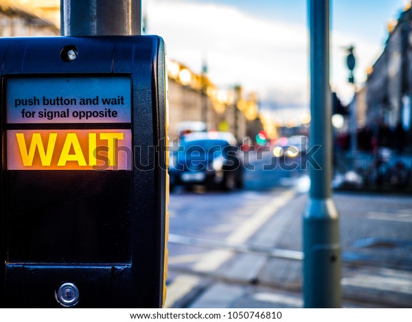 Street Sign for Wait in\
color