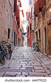 Street In The Small Town Rovin, Croatia