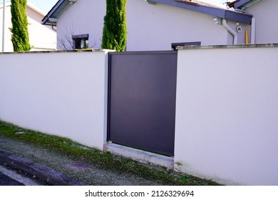 Street Suburb Home Grey Dark Metal Aluminum House Garden Access Door