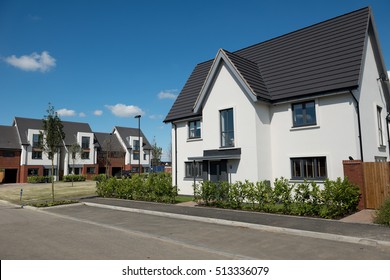 Street of suburban houses