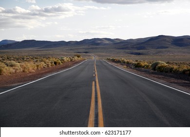 Street through the Death Valley National Park, USA