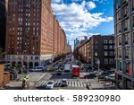 Street traffic and buildings in Chelsea - New York, USA