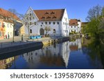 Street view of Amberg, a old medieval town in Bavaria, Germany.