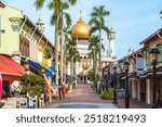 street view of Arab Street with Masjid Sultan located in the Kampong Glam neighborhood, Singapore