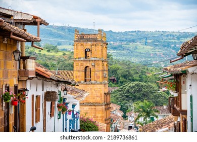 Street View Of Barichara Colonial Town, Colombia