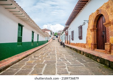 Street View Of Barichara Colonial Town, Colombia