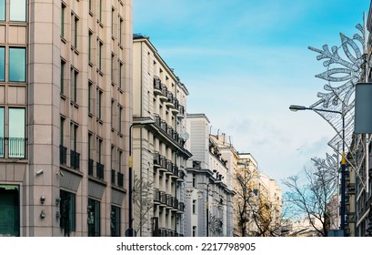 Street View Of Central Part Of Warsaw, Poland