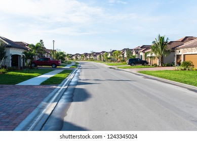 Street View Of A Florida Golf Community And Residential Neighborhood In Bonita Springs