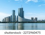 Street view of Hefei Financial District, China