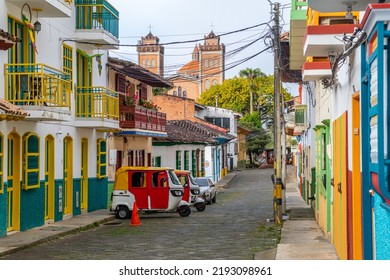 Street View Of Jerico Colonial Town, Colombia