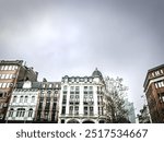 Street view of old village Charleroi in Belgium