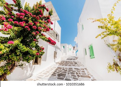 Street With View In Paros, Greece