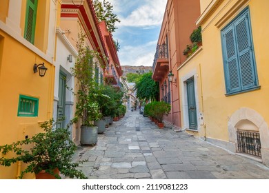 Street View In Plaka District Of Athens